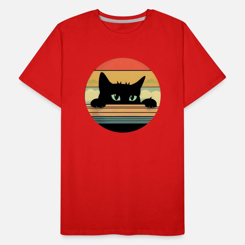 kissa Miesten premium luomu-t-paita