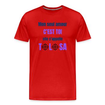TOULOUSE - T-shirt bio Premium Homme - rouge - Devant - Damien (186cm)