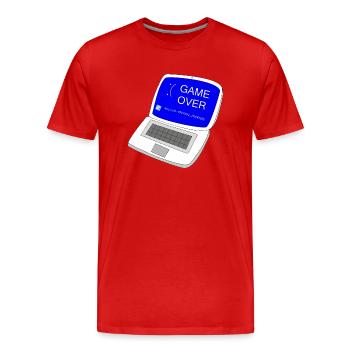 Computer game over - Men's Premium Organic T-Shirt - red - Front - Damien (186cm)