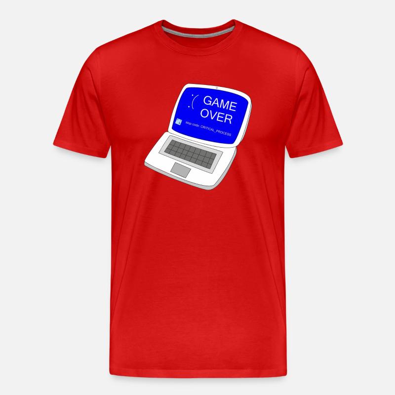 Computer game over - Männer Premium Bio T-Shirt - Rot