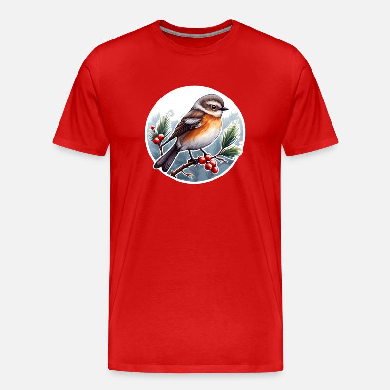 Wintervogel - Männer Premium Bio T-Shirt - Rot
