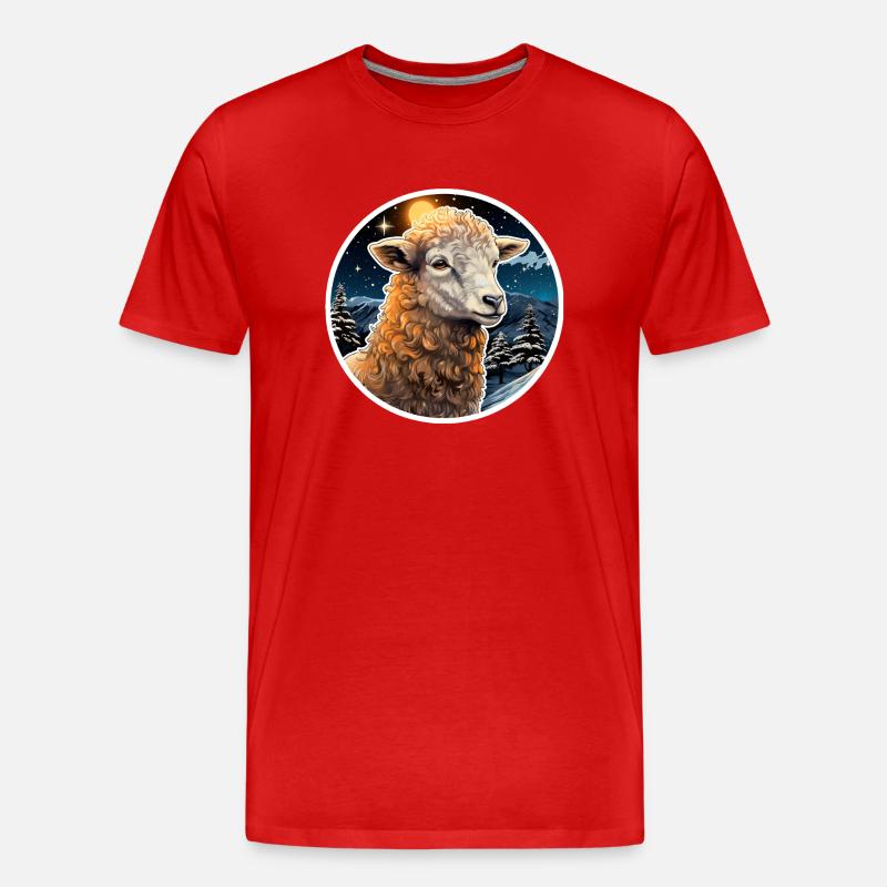 Winterwolle - Männer Premium Bio T-Shirt - Rot