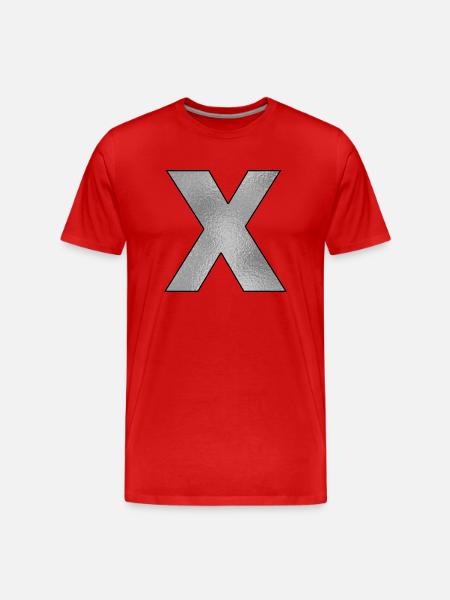 Buchstabe X Silber - Männer Premium Bio T-Shirt - Rot