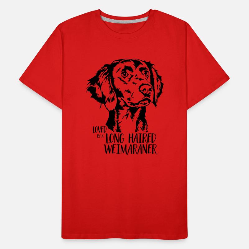 Loved by a Long Haired Weimaraner Hunde Wilsigns Männer Premium Bio T-Shirt