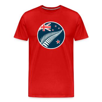 Nouvelle-Zélande Aotearoa Kiwi 5 - T-shirt bio Premium Homme - rouge - Devant - Damien (186cm)