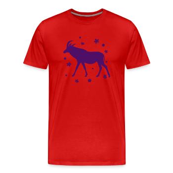 Deer - Forest, Nature, Animal Welfare - Men's Premium Organic T-Shirt - red - Front - Damien (186cm)