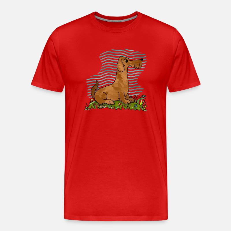 Hund - Männer Premium Bio T-Shirt - Rot
