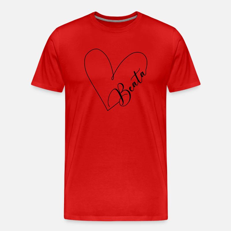 Beata Name Herzlinie - Männer Premium Bio T-Shirt - Rot