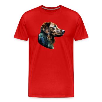 Golden Retriever - Männer Premium Bio T-Shirt - Rot - Vorne - Damien (186cm)
