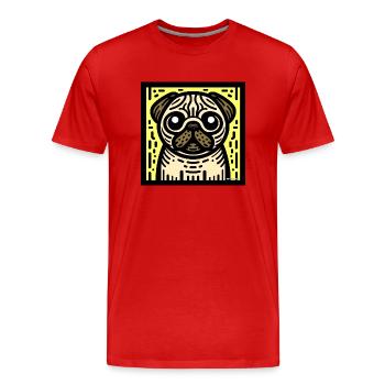 Carlin Pop Art - T-shirt bio Premium Homme - rouge - Devant - Damien (186cm)