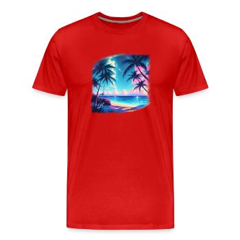 Beach Time - T-shirt bio Premium Homme - rouge - Devant - Damien (186cm)