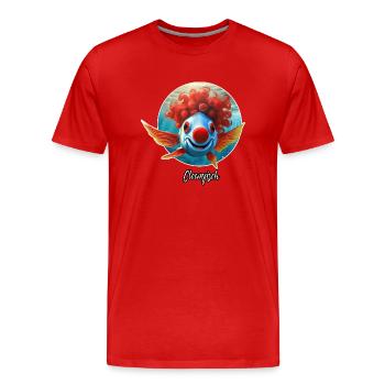 Jeu de mots ambigu sur l’expression allemande - Clownfisch - T-shirt bio Premium Homme - rouge - Devant - Damien (186cm)
