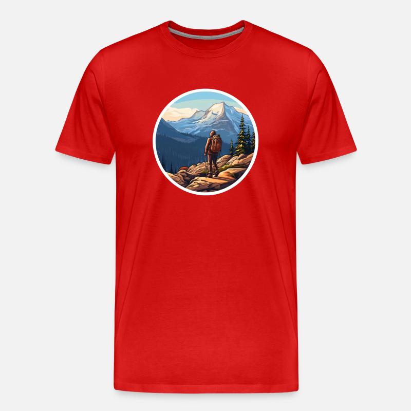 Wandern oder Hiking - Men's Premium Organic T-Shirt - red