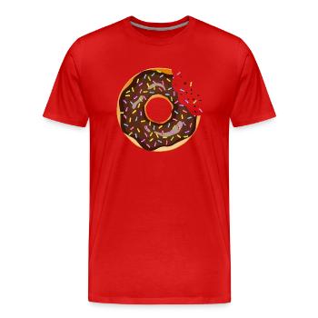 Donut Crunch essen Metzgergebäck 120 4 Q - Männer Premium Bio T-Shirt - Rot - Vorne - Damien (186cm)