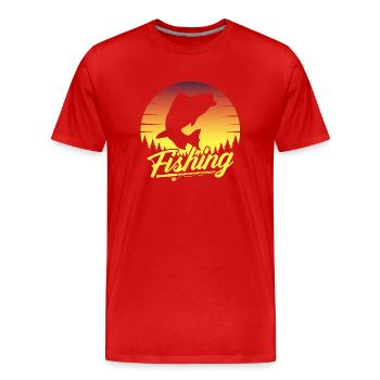 fisch, fisch, angeln, see, meer, angeln, fauna, exotisch - Männer Premium Bio T-Shirt - Rot - Vorne - Damien (186cm)