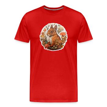 Écureuil moelleux - T-shirt bio Premium Homme - rouge - Devant - Damien (186cm)