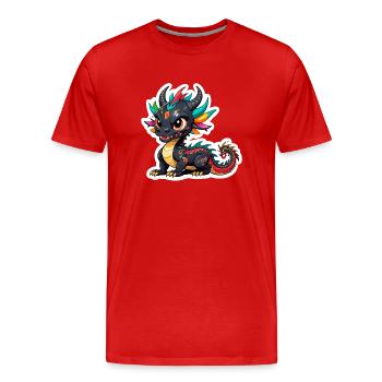 Adorable Chinese Dragon - Men's Premium Organic T-Shirt - red - Front - Damien (186cm)