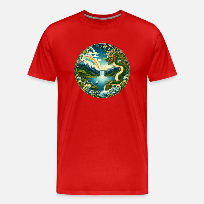 Chinesisches Märchen - Männer Premium Bio T-Shirt - Rot
