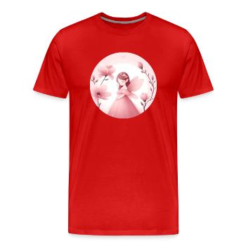 The innocence of the magnolia - Men's Premium Organic T-Shirt - red - Front - Damien (186cm)