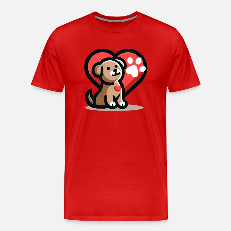 Hundeliebe - Männer Premium Bio T-Shirt - Rot