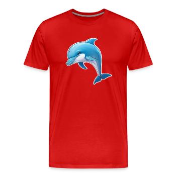 Delfin - Männer Premium Bio T-Shirt - Rot - Vorne - Damien (186cm)