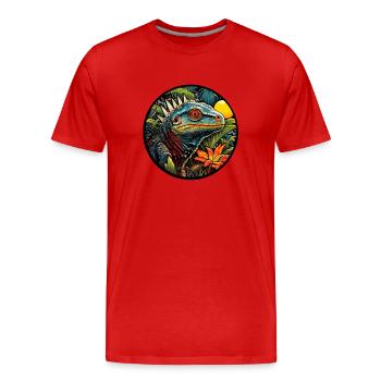 Echse im Dschungel - Männer Premium Bio T-Shirt - Rot - Vorne - Damien (186cm)