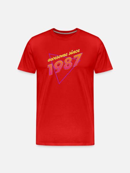 Rétro - Awesome since 1987 - T-shirt bio Premium Homme - rouge