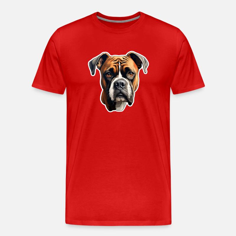 Boxerkopf - Männer Premium Bio T-Shirt - Rot