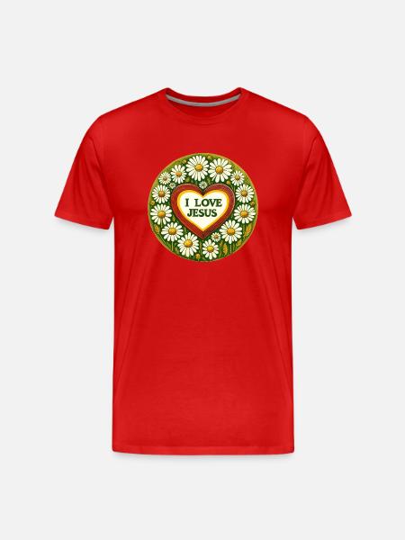 I Love Jesus - Men's Premium Organic T-Shirt - red