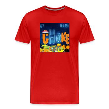 CHOKE chemistry - Men's Premium Organic T-Shirt - red - Front - Damien (186cm)