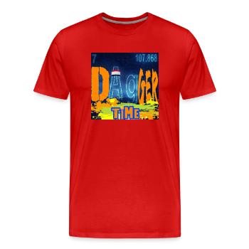 DOLCH ZEIT CHEMIE - Männer Premium Bio T-Shirt - Rot - Vorne - Damien (186cm)