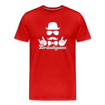 Bräutigam JGA Junggesellenabschied - Männer Premium Bio T-Shirt - Rot - Vorne - Damien (186cm)