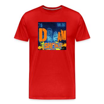 "DREAM SHAKE" design - Men's Premium Organic T-Shirt - red - Front - Damien (186cm)