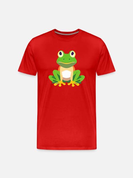 Green frog sitting. - Men's Premium Organic T-Shirt - red