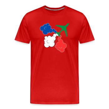 Avion militaire Patrouille de France - T-shirt bio Premium Homme - rouge - Devant - Damien (186cm)