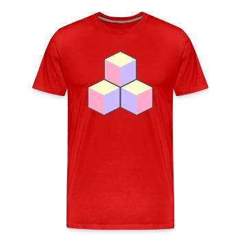 Pastel Cubes - ApriNoeScor - T-shirt bio Premium Homme - rouge - Devant - Damien (186cm)