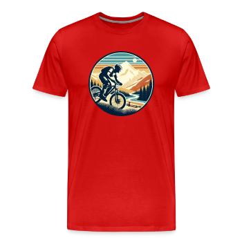 Mountainbiker - Männer Premium Bio T-Shirt - Rot - Vorne - Damien (186cm)