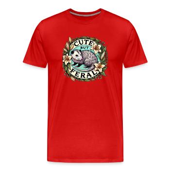 Niedlich, aber wild - Männer Premium Bio T-Shirt - Rot - Vorne - Damien (186cm)
