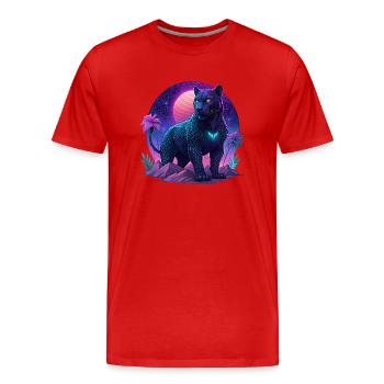 Panter noir - T-shirt bio Premium Homme - rouge - Devant - Damien (186cm)