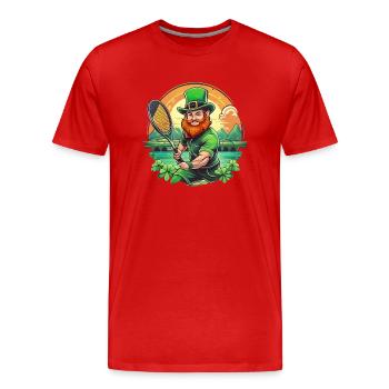 Saint-Patrick Shamrock Tennis - T-shirt bio Premium Homme - rouge - Devant - Damien (186cm)
