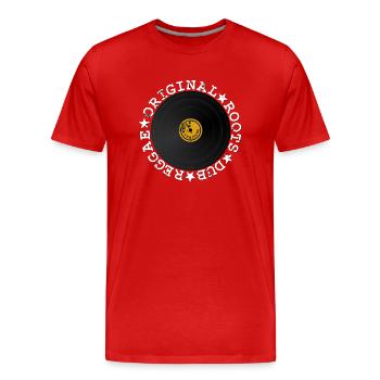 Disque vinyle Dub Reggae - T-shirt bio Premium Homme - rouge - Devant - Damien (186cm)