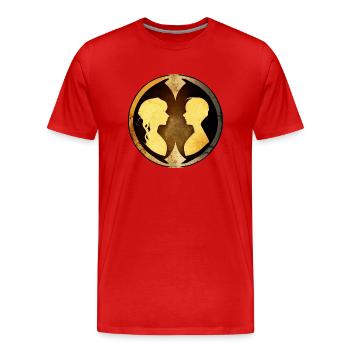 Harmonie-Duo - Männer Premium Bio T-Shirt - Rot - Vorne - Damien (186cm)