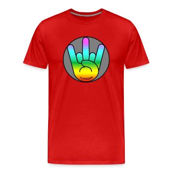 Fliphorn Iconic Design - Männer Premium Bio T-Shirt - Rot - Vorne - Damien (186cm)