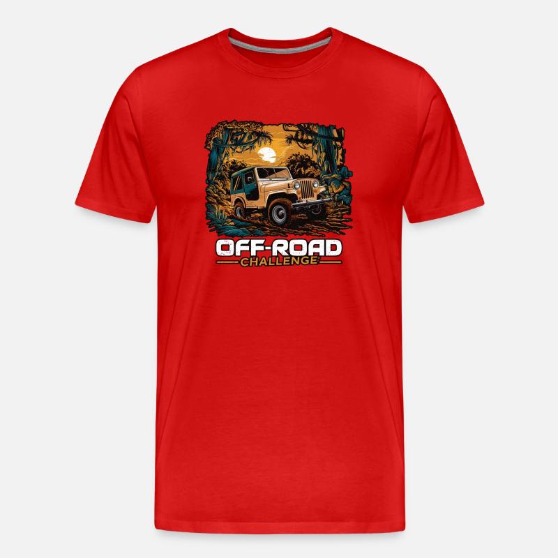 Offroad - 4x4 - All Terrain - Männer Premium Bio T-Shirt - Rot