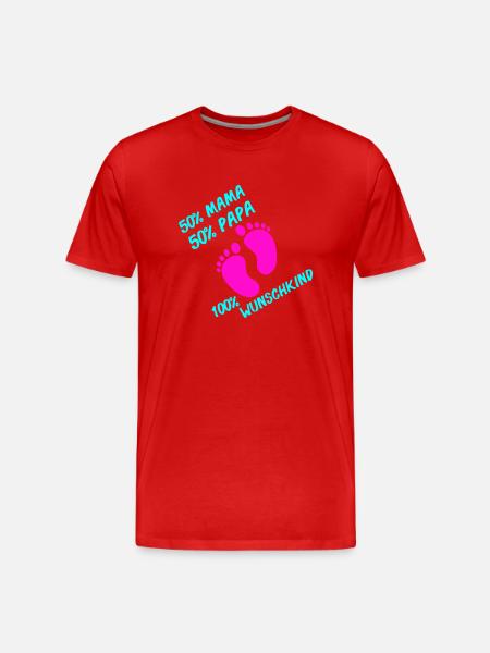 100 wunschkind 002 - Männer Premium Bio T-Shirt - Rot