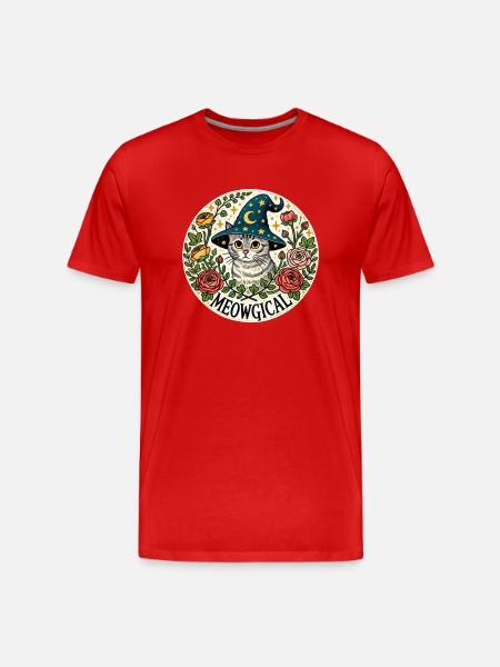 Meowgical Kitty Cat - Men's Premium Organic T-Shirt - red