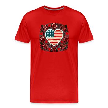 Drapeau des États-Unis - T-shirt bio Premium Homme - rouge - Devant - Damien (186cm)