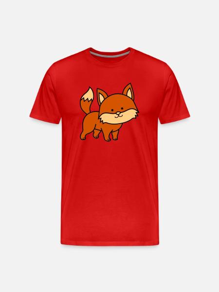 fuchs - Männer Premium Bio T-Shirt - Rot
