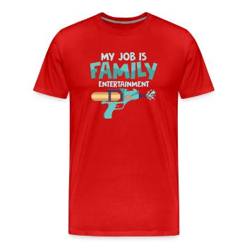 Mon travail est Divertissement familial Plaisir de l’eau Été Sq - T-shirt bio Premium Homme - rouge - Devant - Damien (186cm)