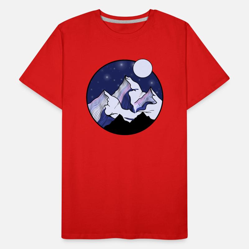 SOMMETS DES MONTAGNES - NUIT DANS LES MONTAGNES - GRAPHISME DE MONTAGNE T-shirt bio Premium Homme